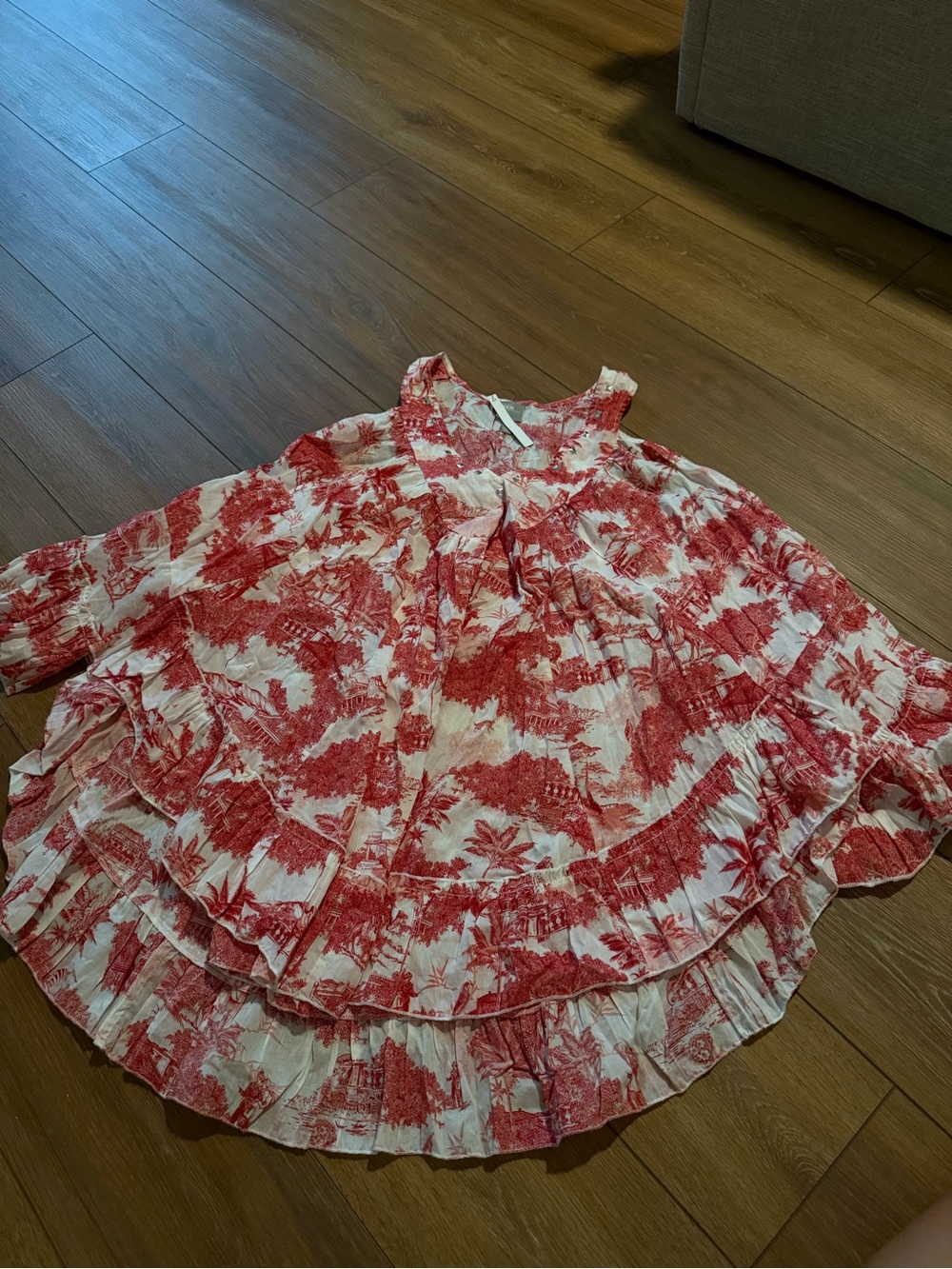 ASOS White Dress with Red Floral Print